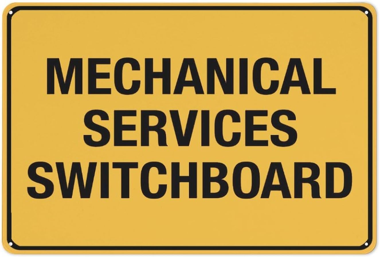 Warning Sign - Mechanical Services Switchboard, Aluminum Tin Sign, great for Gardens, Yards, Wall Decor, 12x16 inch