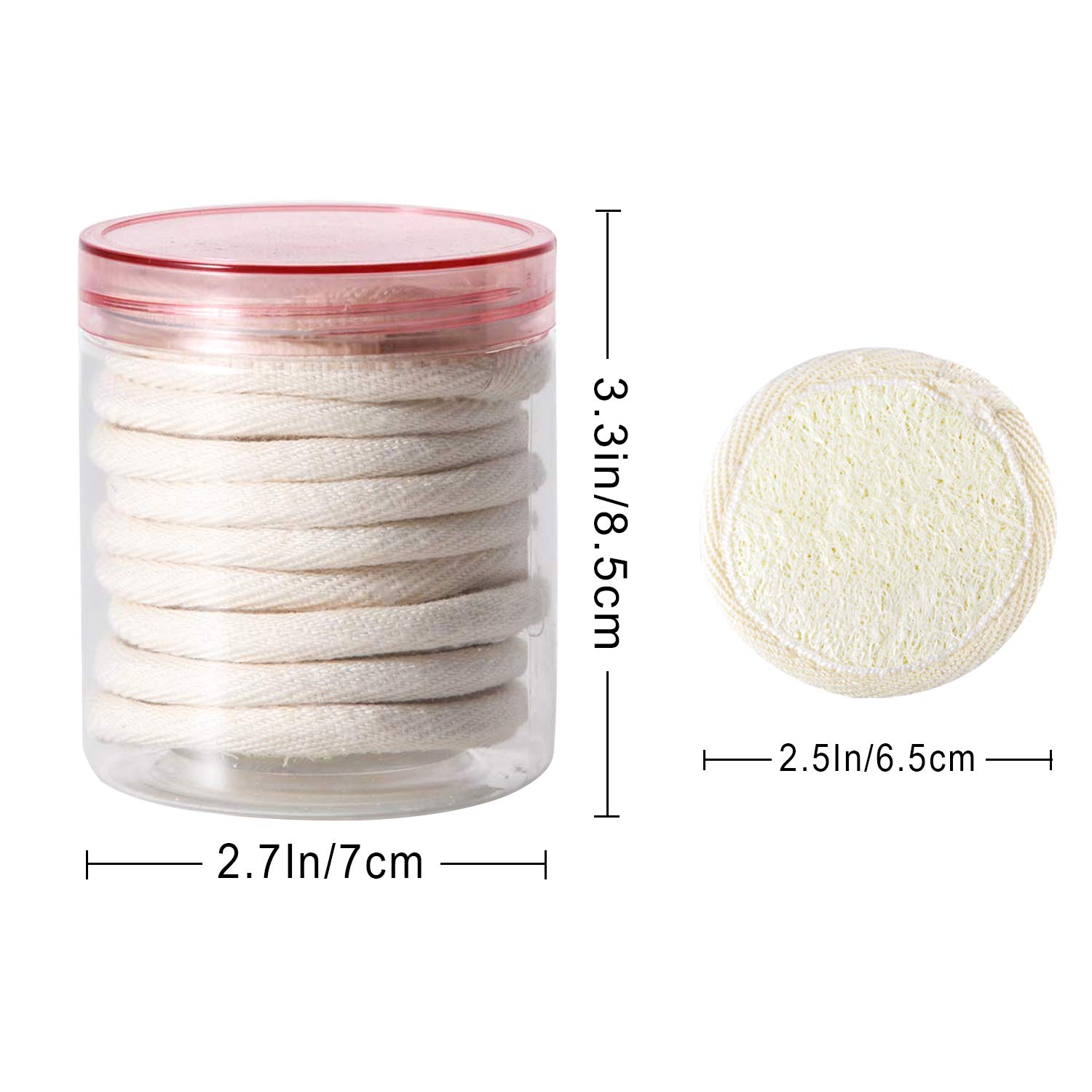 Luffa-Schwämme, Set mit 5 Packungen, Peeling, Luffa, Gesichtsreinigung, 1 Packung große Peeling-Dusche/Bad/Luffa, Körperschrubber für Männer und Frauen (100% natürlich)