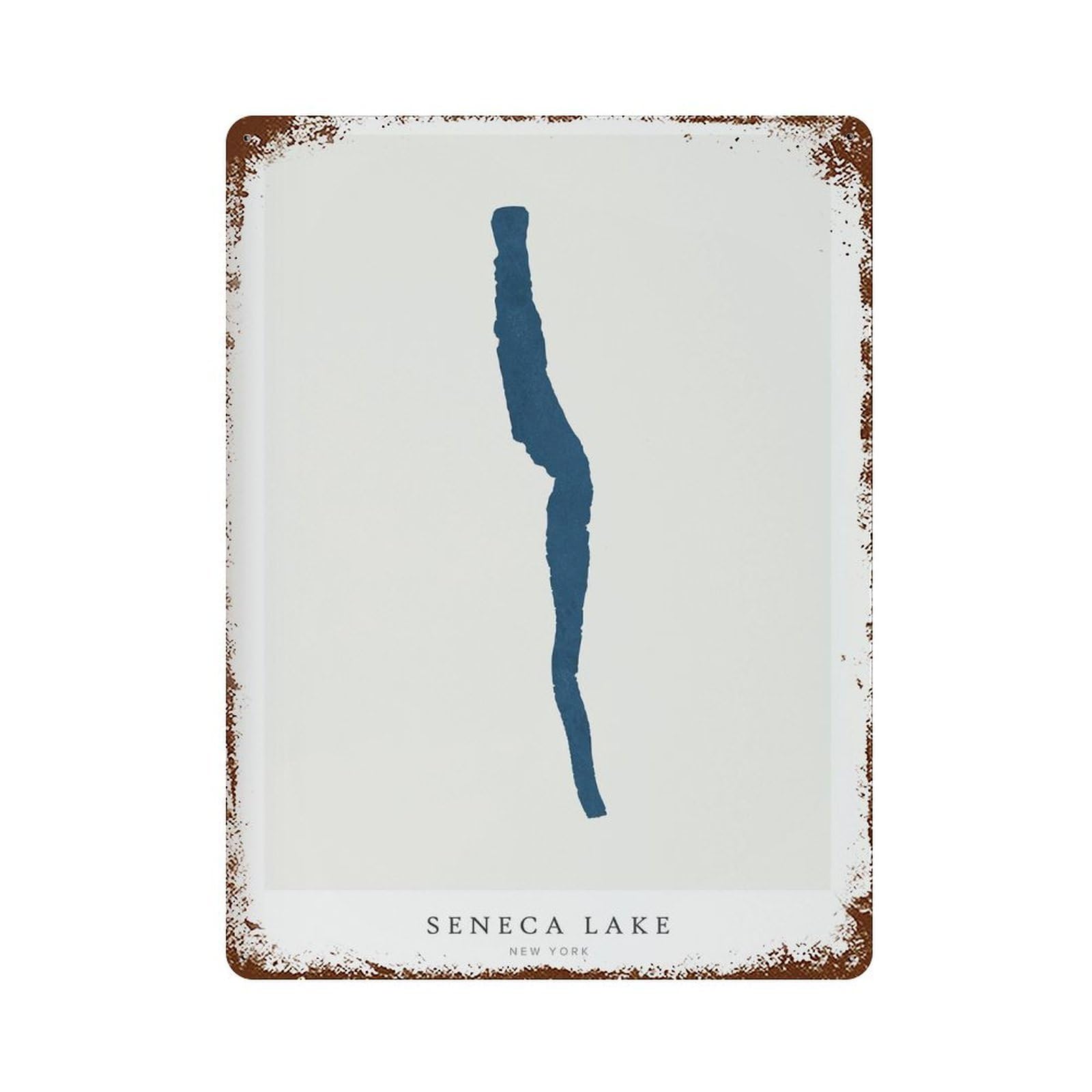 xiaoxiaoshen Seneca Lake Map New York Wall Decor Art Metal Tin Poster Modern Home Decor Art Home Bar Shop Decorations Vintage Sign 40x30cm