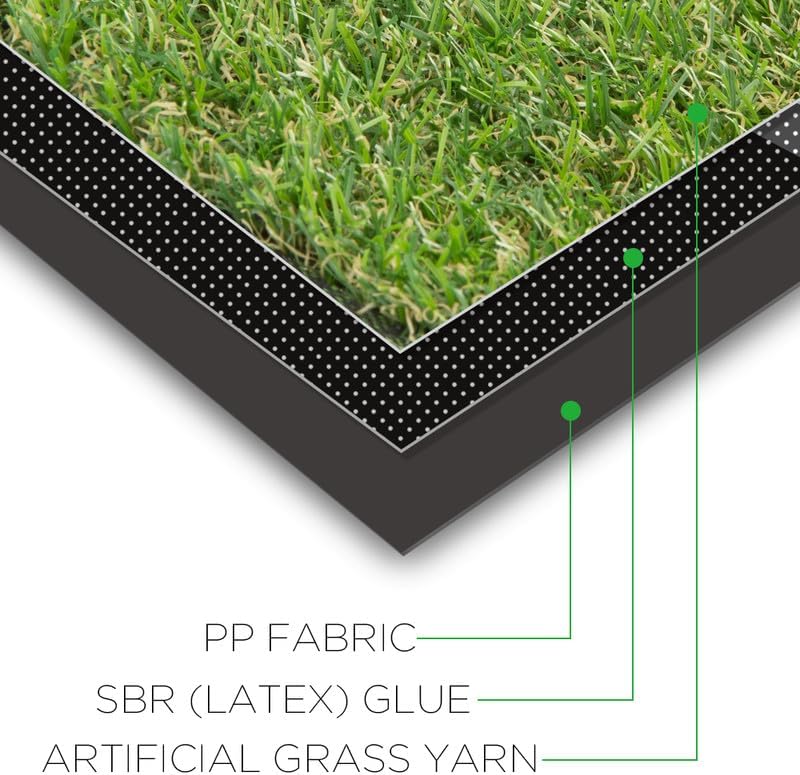Miniatura 4 de Petgrow  Alfombra de césped artificial sintético de 0.8 pulgadas de altura para interiores y exteriores, alfombra de césped artificial para jardín,