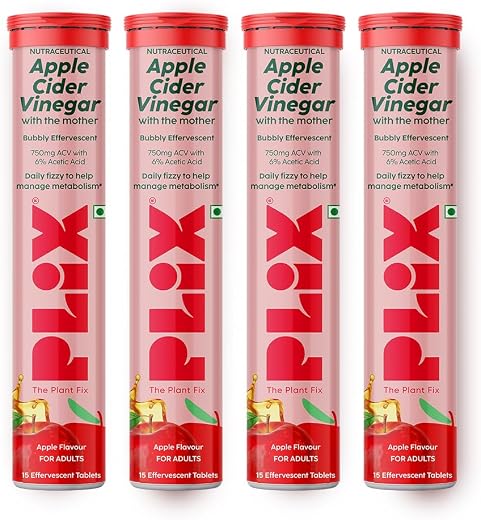 THE PLANT FIX Apple Cider Vinegar Effervescent Tablet with Mother | Supports Metabolism & Control Cravings | With 750mg AC...
