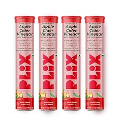 THE PLANT FIX Apple Cider Vinegar Effervescent Tablet with Mother | Supports Metabolism & Control Cravings | With 750mg ACV, Vit B6 & B12 | No Added Preservative | (Pack of 4)