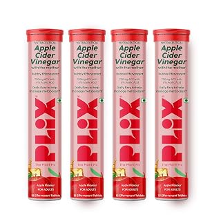 THE PLANT FIX Apple Cider Vinegar Effervescent Tablet with Mother | Supports Metabolism & Control Cravings | With 750mg ACV, Vit B6 & B12 | No Added Preservative | (Pack of 4)