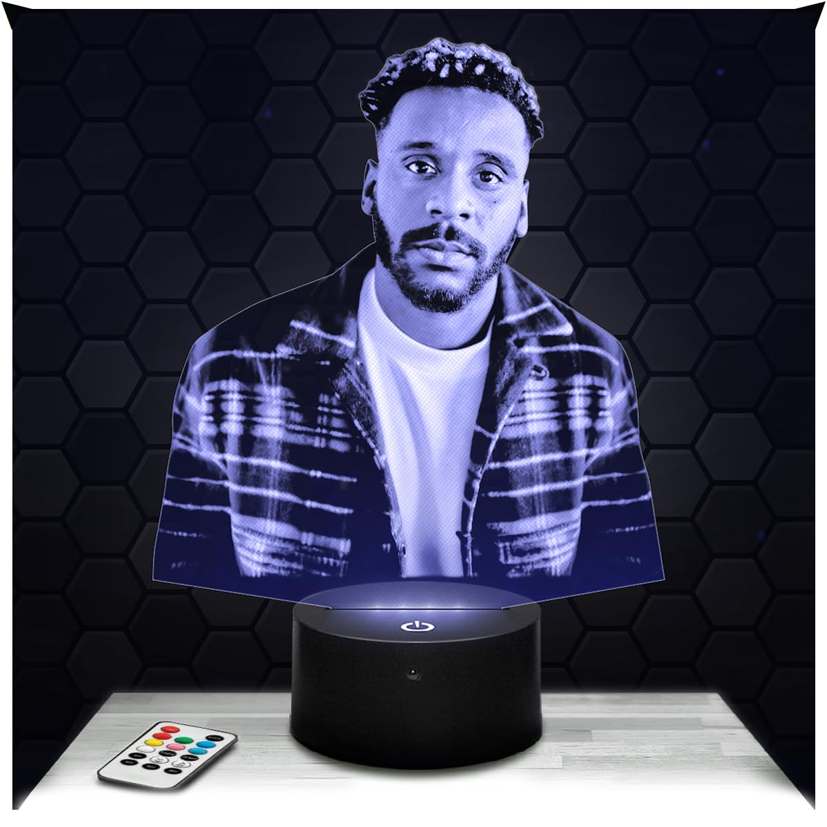Lampephoto.fr - 3D Lamp Myles Smith British-Jamaican Singer Guitarist, Touch LED Night Light, 3D Hologram Effect, Christmas Birthday Gift Idea for Men Women, Bedroom Decoration Object