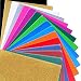 Mashup Glitter 12"x 10" Sheets Heat Transfer Vinyl Bundle 16 Assorted Colors Works with Silhouette Cameo,Cricut or Heat Press Machine,Iron-On HTV for T-Shirts Hats-Teflon & Weeding Tool Included