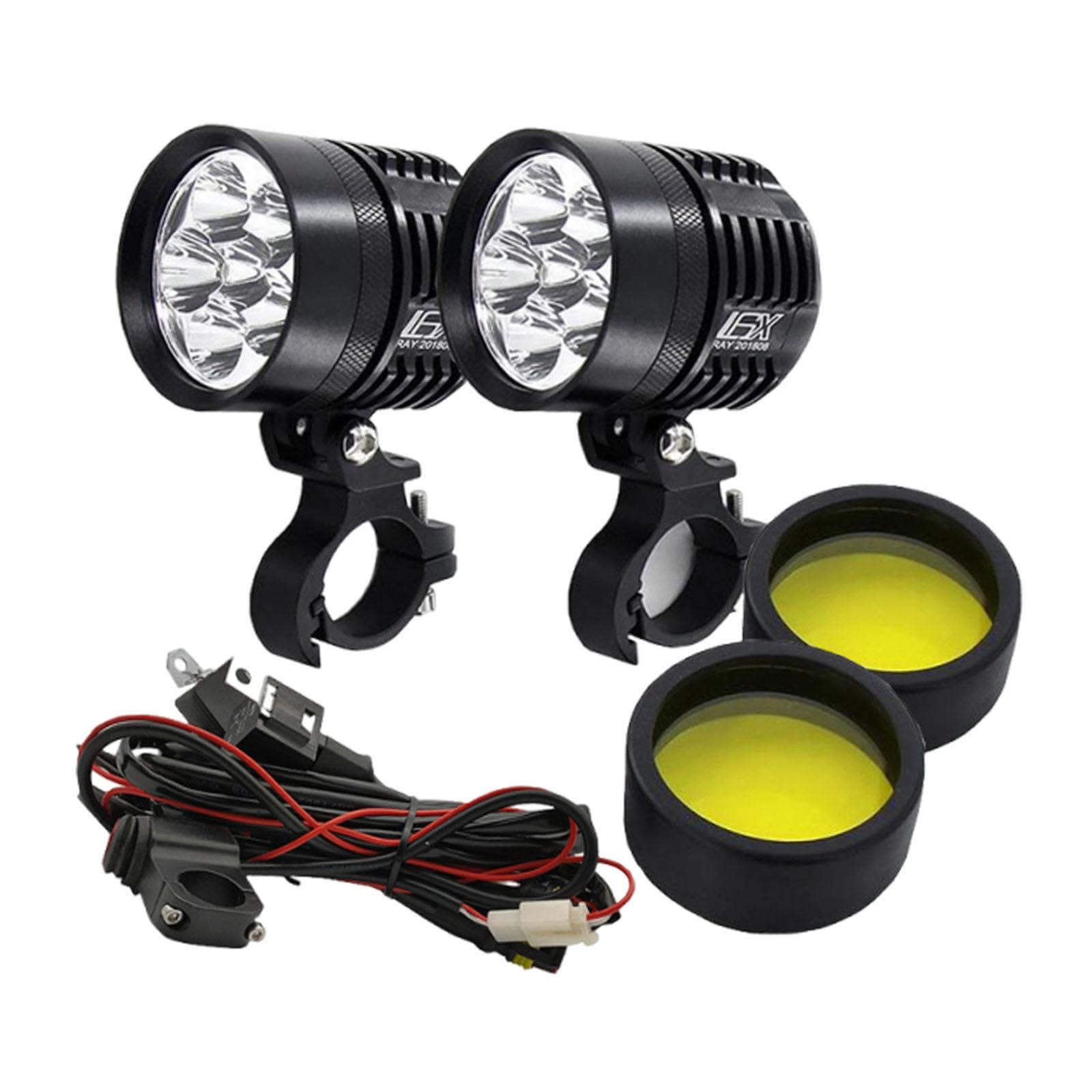 Intermitentes LED Moto 6500LM 12V, Par de Luces Antiniebla de Rendimiento, Diámetro 6cm (2.36"), Aleación y PC, Fácil Instalación