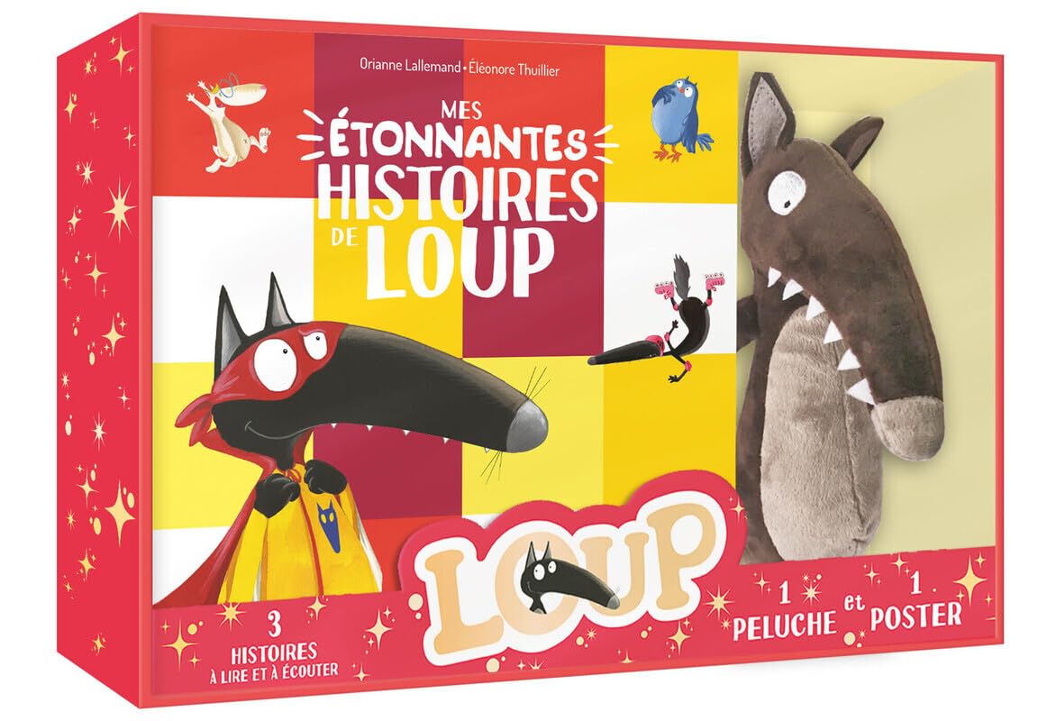 Coffret peluche - mes étonnantes histoires loup: Coffret avec 1 peluche et 1 poster