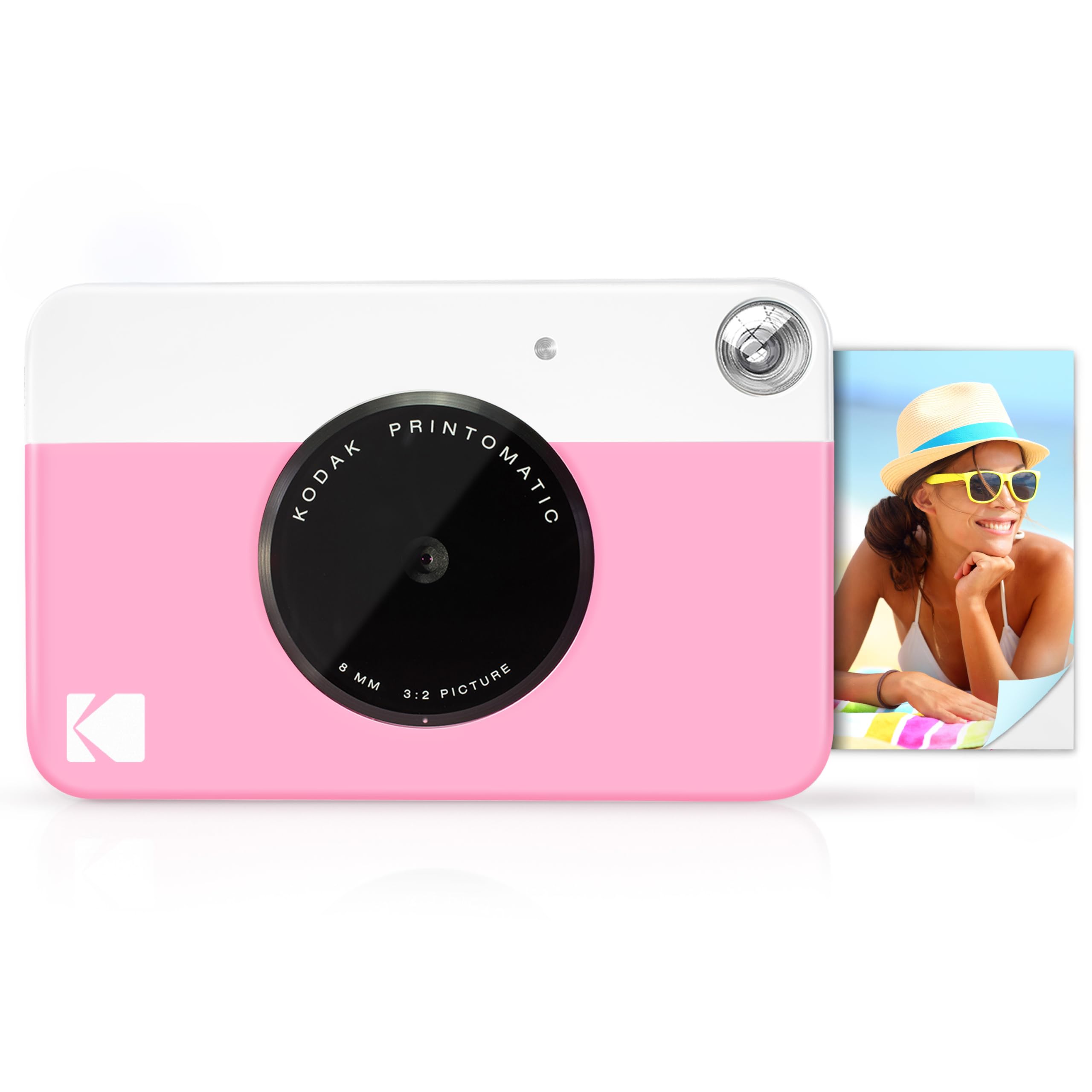 KODAK Printomatic Appareil photo numérique à impression instantanée couleur – Photos de haute qualité sur papier autocollant Zink 2 x 3" – 5 MP, portable, cadeau créatif pour anniversaire, Noël – Rose