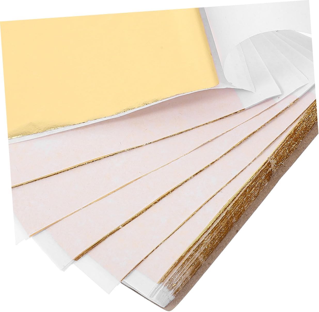 HOMSFOU 200pcs Craft Foil Sheets Realistic Leaf Paper Gold Foil Art Flakes for Painting Imitation Gold Leaf Handcraft Accessories