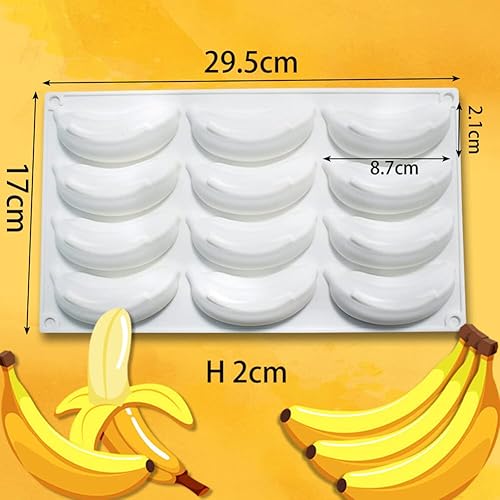 Miniatura 3 de Eforcase Molde de silicona para fondant, molde de silicona de plátano, moldes de vela 3D, molde de fundición de resina epoxi para bricolaje, jabones