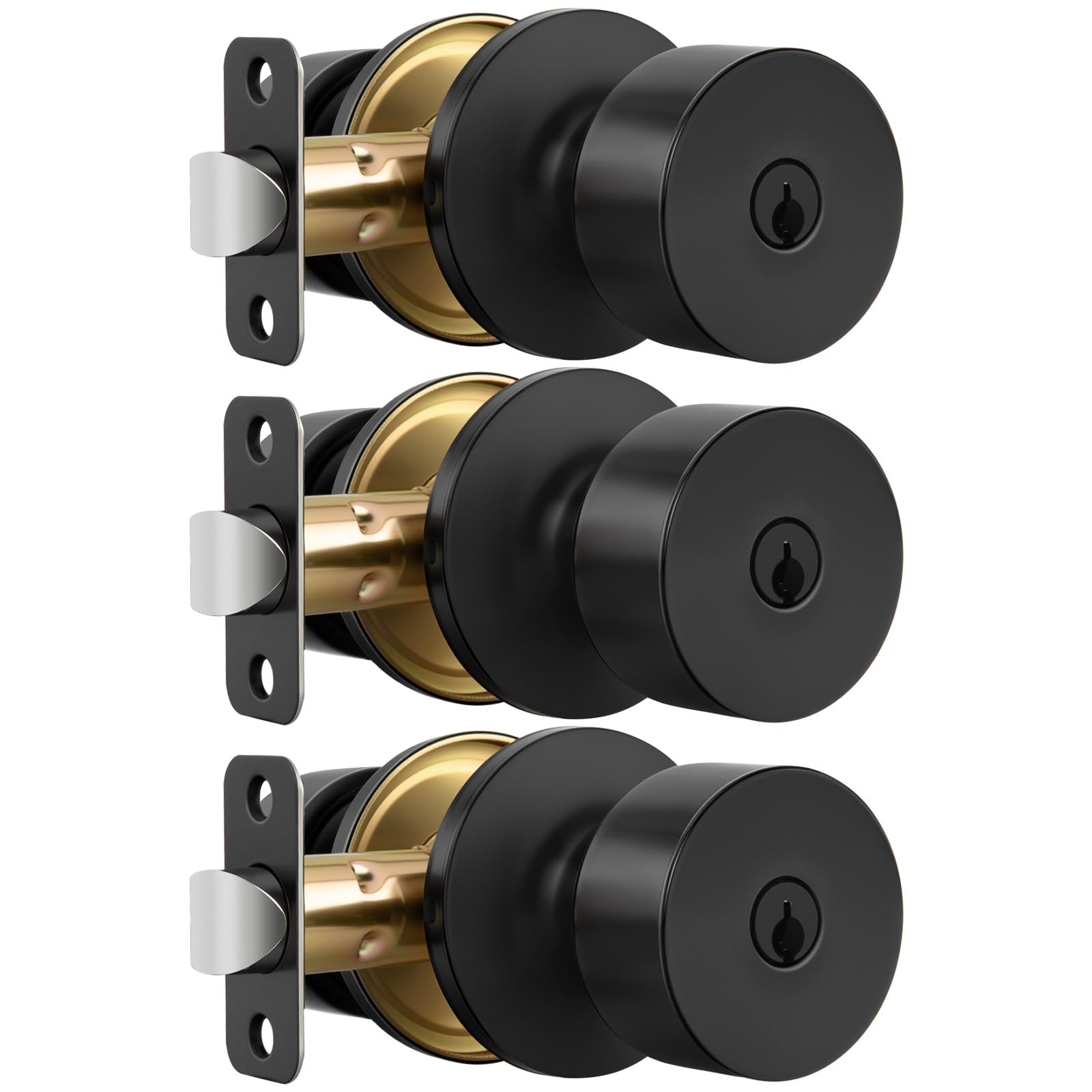 Haidms Matte Black Closet Door Knobs - 6 Pack -8