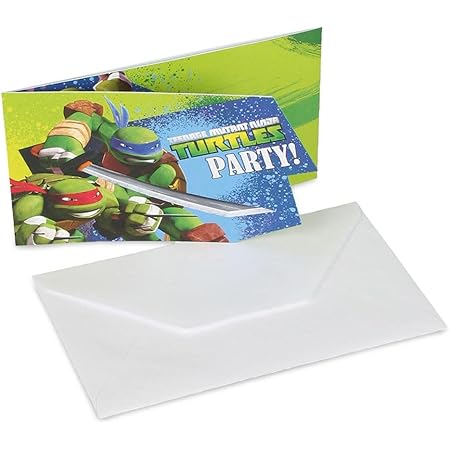 Amscan 6 Cartes D Invitation Et Enveloppes Tortues Ninja Amazon Fr Cuisine Et Maison