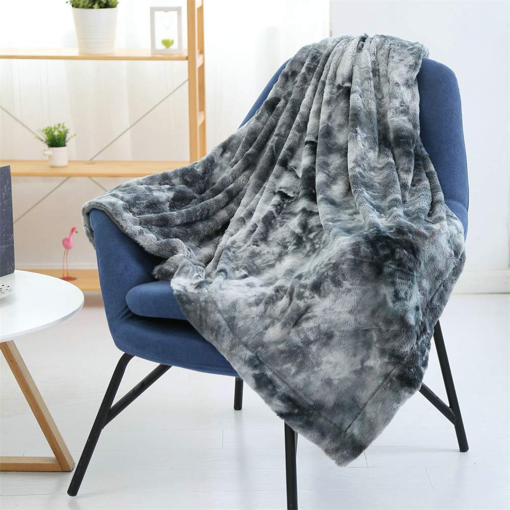Couverture chaude grise contre le froid hivernal, jeté de canapé confortable 160x200