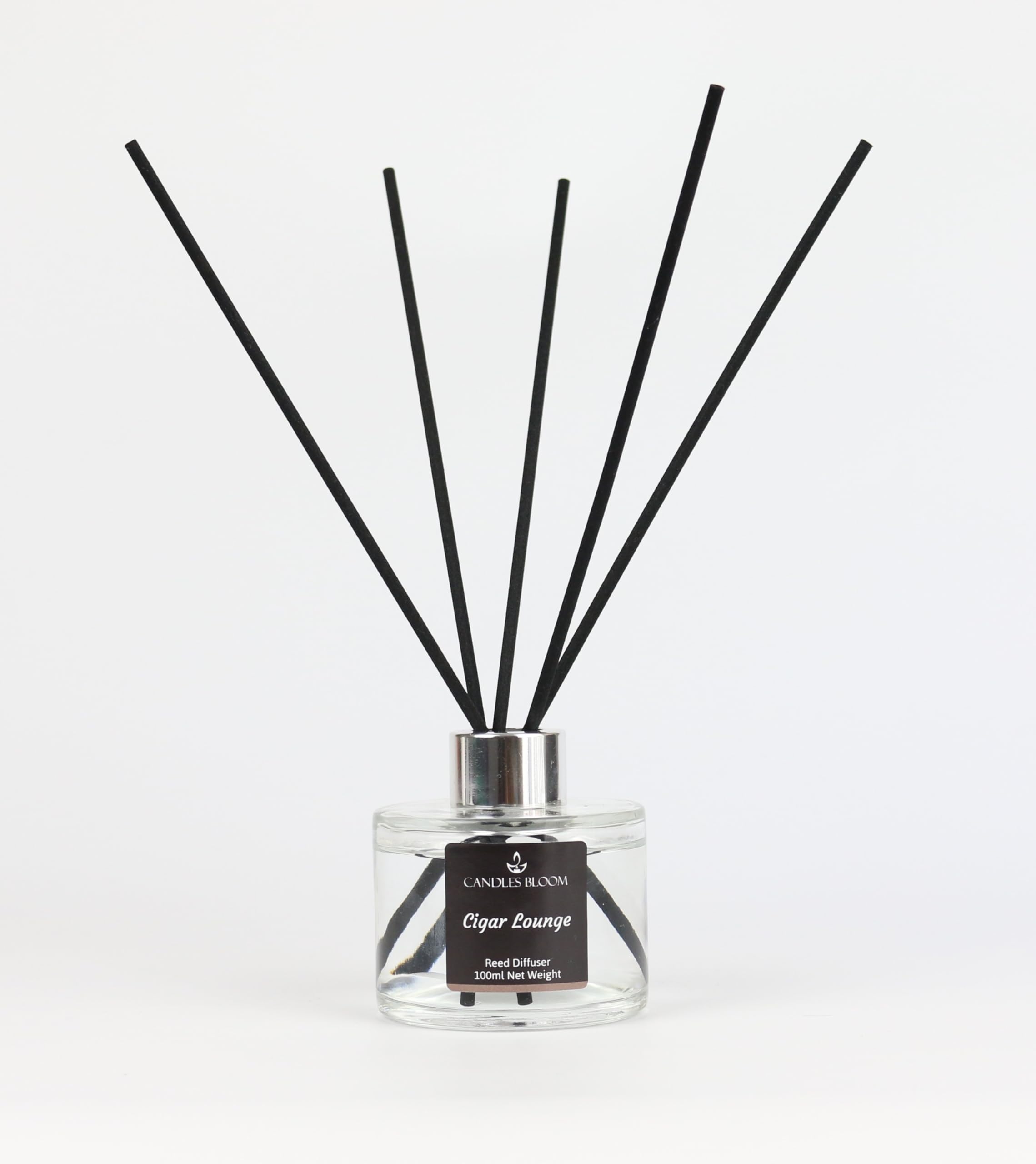 Candles Bloom Silver/Black/Amber Cigar Lounge Luxury Reed Diffusers- 3 Months Lasting Fragrance - Eco & Vegan Friendly