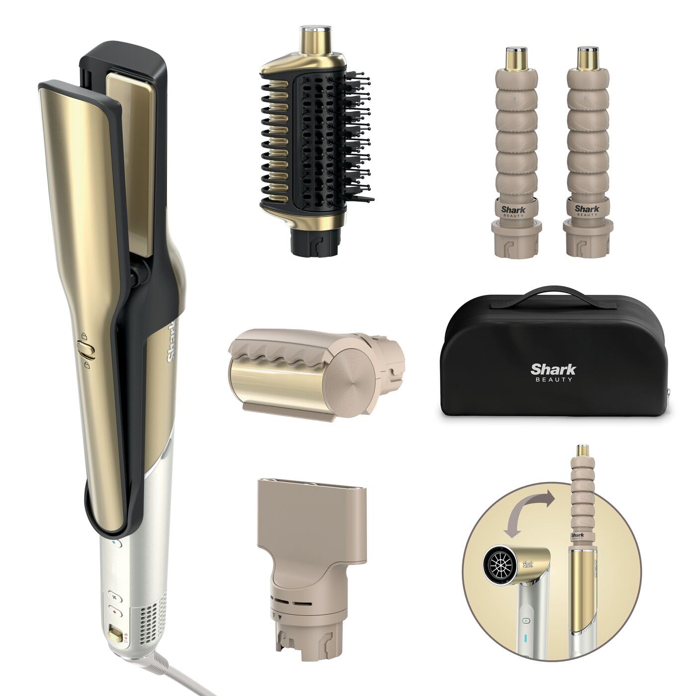 Shark Glam 5 Başlıklı Düz,Dalgalı ve Bukleli Çok Amaçlı Saç Şekillendirici HD6051SEU