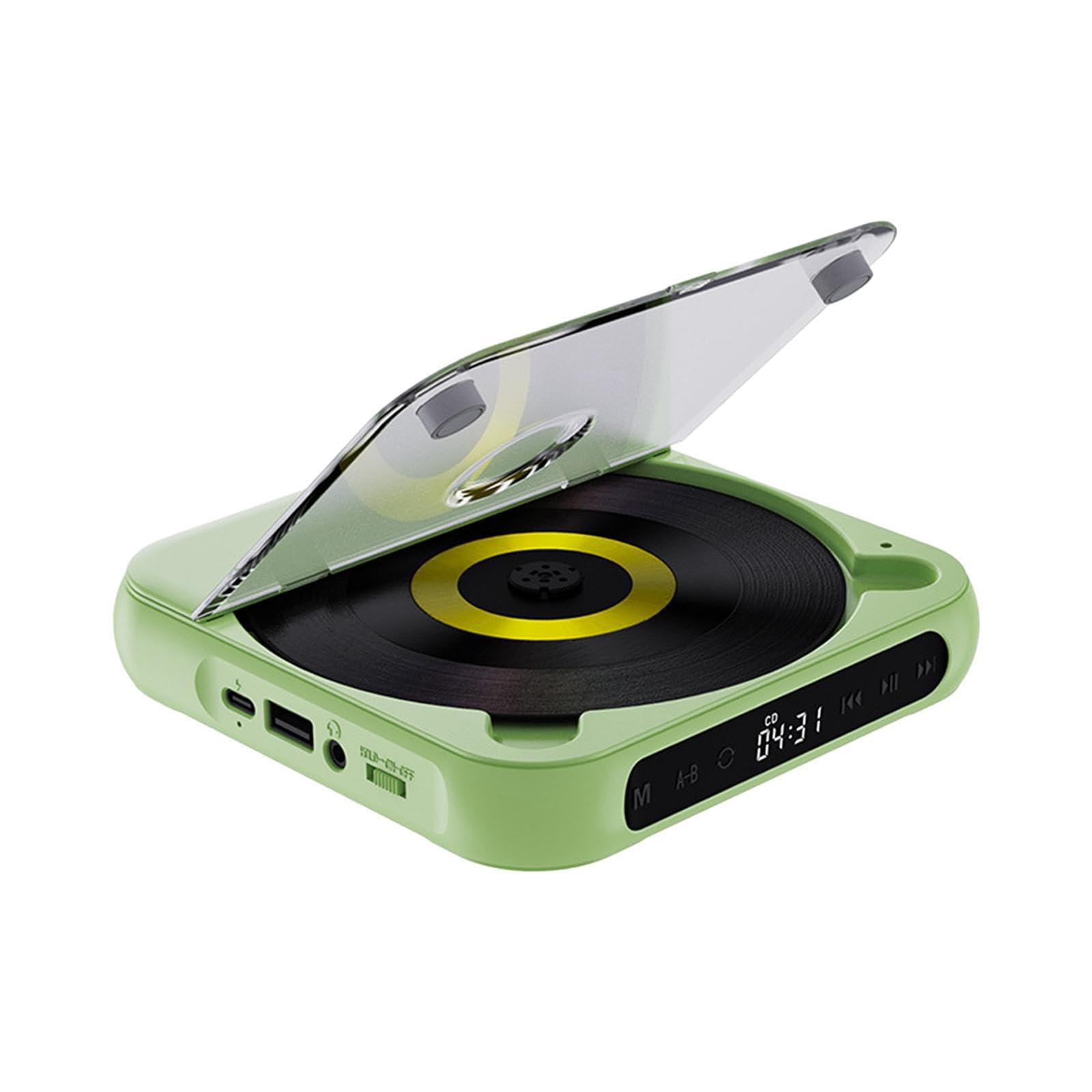 Reproductor de CD con Radio FM y Sonido portátil. Entretenimiento en casa y diversión al Aire Libre. Disfruta de tu música en CD o USB de Forma, Verde, 135 x 135 x 25 mm