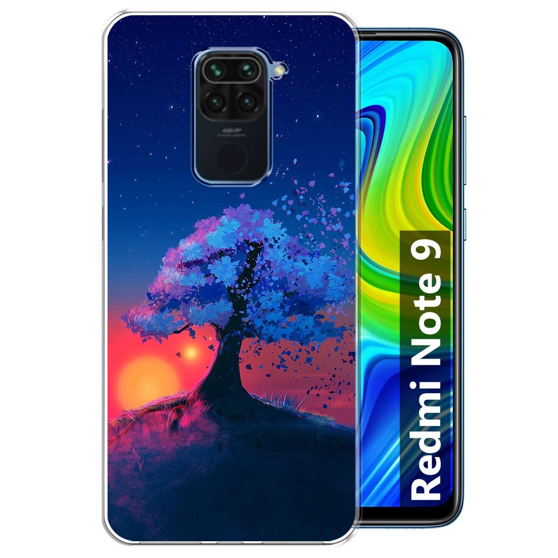 Fashionury Back Cover for Redmi Note 9 (Silicone_Multi-Coloured)