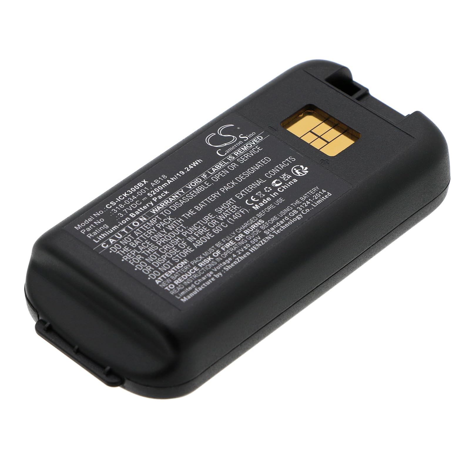 TECHTEK Batería 5200mAh Compatible con [Intermec] CK3, CK3A, CK3B, CK3C, CK3C1, CK3N, CK3N1, CK3R, CK3X, EDA61K sustituye 318-033-001, 318-033-021, 318-034-001, AB17, AB18 FBA