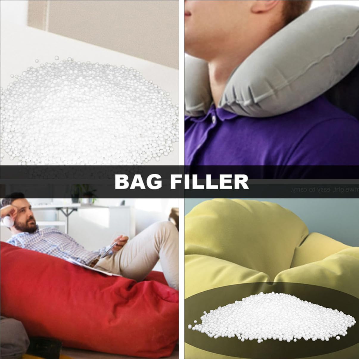 1 Pack Bean Bag Refill Beads Filling for Cushions Beds Crafts Safe Gentle Material for Indoor Scenes Creative Projects