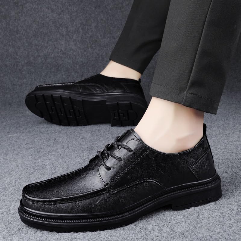 Mens Comfortable Slip Resistant Loafers Modern Classic Platform Oxford Shoes Everyday Casual All-Match Leather Shoes3