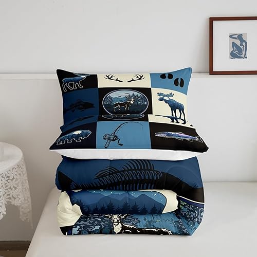 Miniatura 5 de Castle Fairy Lodge - Juego de edredón de cabaña, ciervo salvaje, alce, silueta de animal, para niños, adolescentes y adultos, juego de ropa de cama