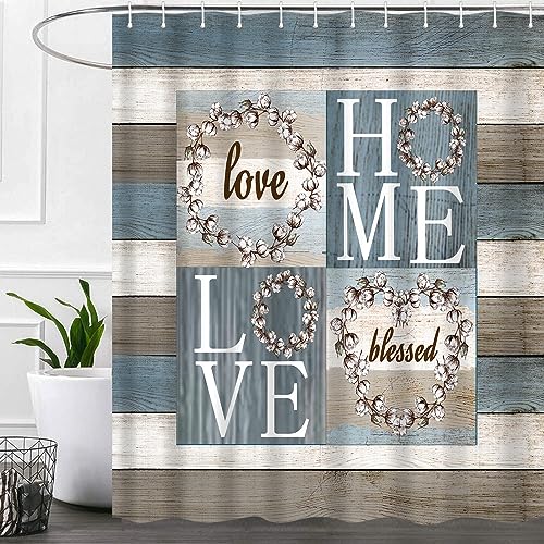 iTapnoom Rustic Floral Flower Sweet Love Home Fabric Shower