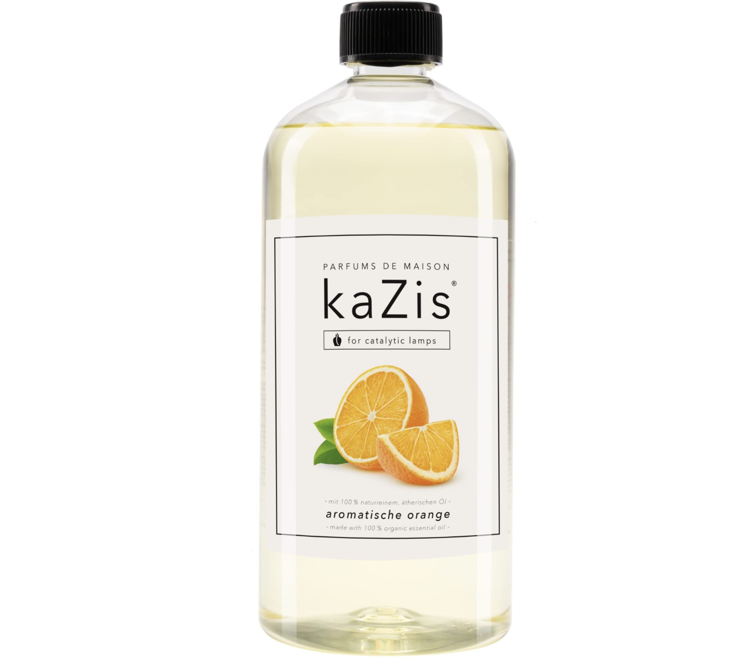 KAZIS® I Orange I 1 litro I para todas las lámparas catalíticas I Parfums de Maison I 1000 ml I Ambientador