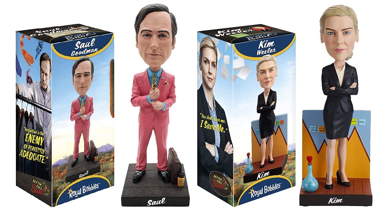 Saul Goodman ボブルヘッドフィギュア Amazon.com: Royal Bobbles Better Call Saul Kim Wexler & Saul