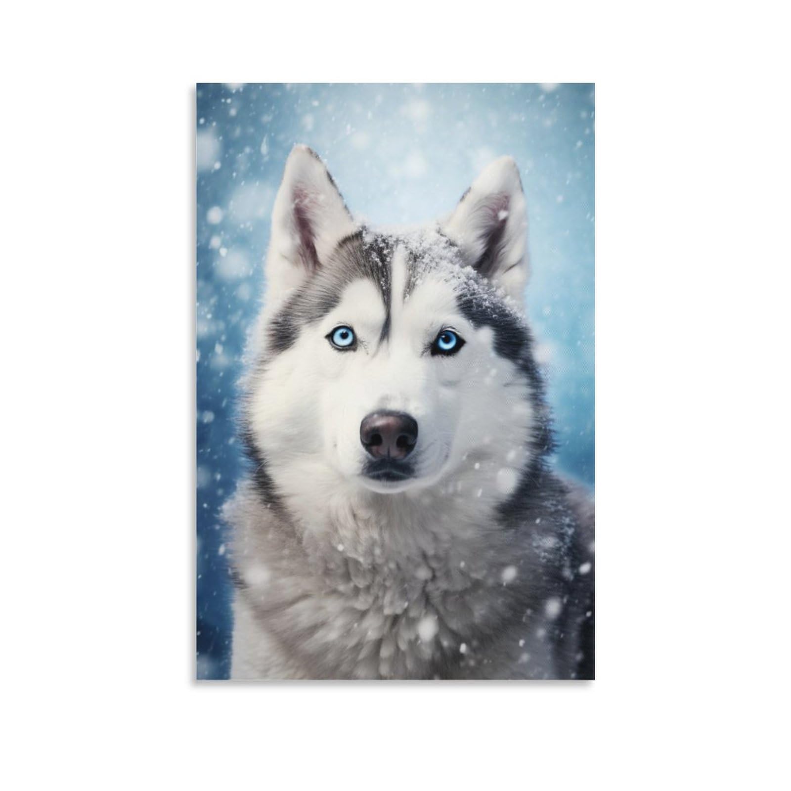 Foccar Unframe-Modern Husky Modern Husky Canvas Wall Art Contemporary Cute Animals Posters Wall Decor Painting Art For Home Room Artwork