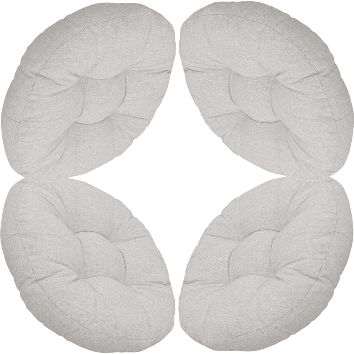 Juego De 1/2/4 Cojín Redondo para Silla, 50cm/45cm/40cm, cojín de Asiento Suave para Taburete, jardín, Interior, Exterior, hogar(Light Grey,4PCS_50X50CM)
