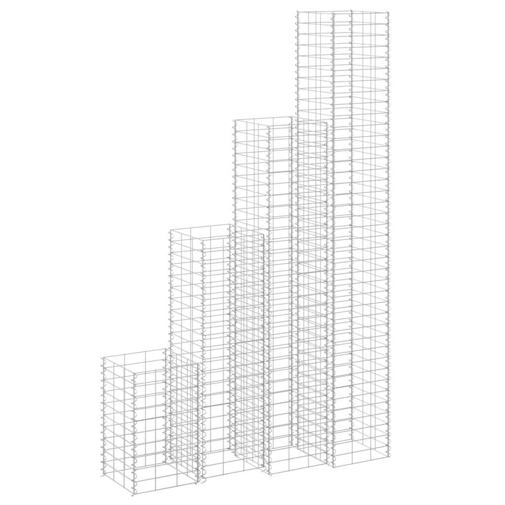 Gabion Raised Beds 4 pcs, Heavy Duty Iron Planter Set for Outdoor Garden Landscaping, 30x30x50/100/150/200 cm, Durable Gabion Cages for Retaining Walls