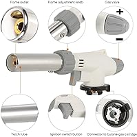 Vista 5 de FunOwlet Linterna de butano, encendedor de cocina de uso inverso con llama ajustable, combustible de butano no incluido, ideal para cocinar chef