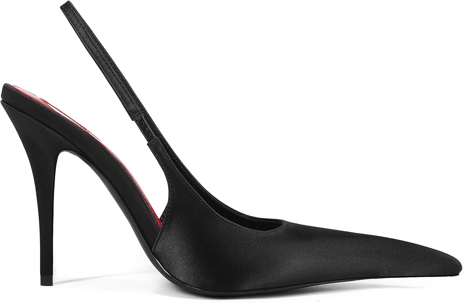 Women Slingback Heels Pointed Toe Stiletto Heel Pumps Satin High Heels Colorblock Dress Pumps Sexy Evening Wedding Party Prom Heels for Women