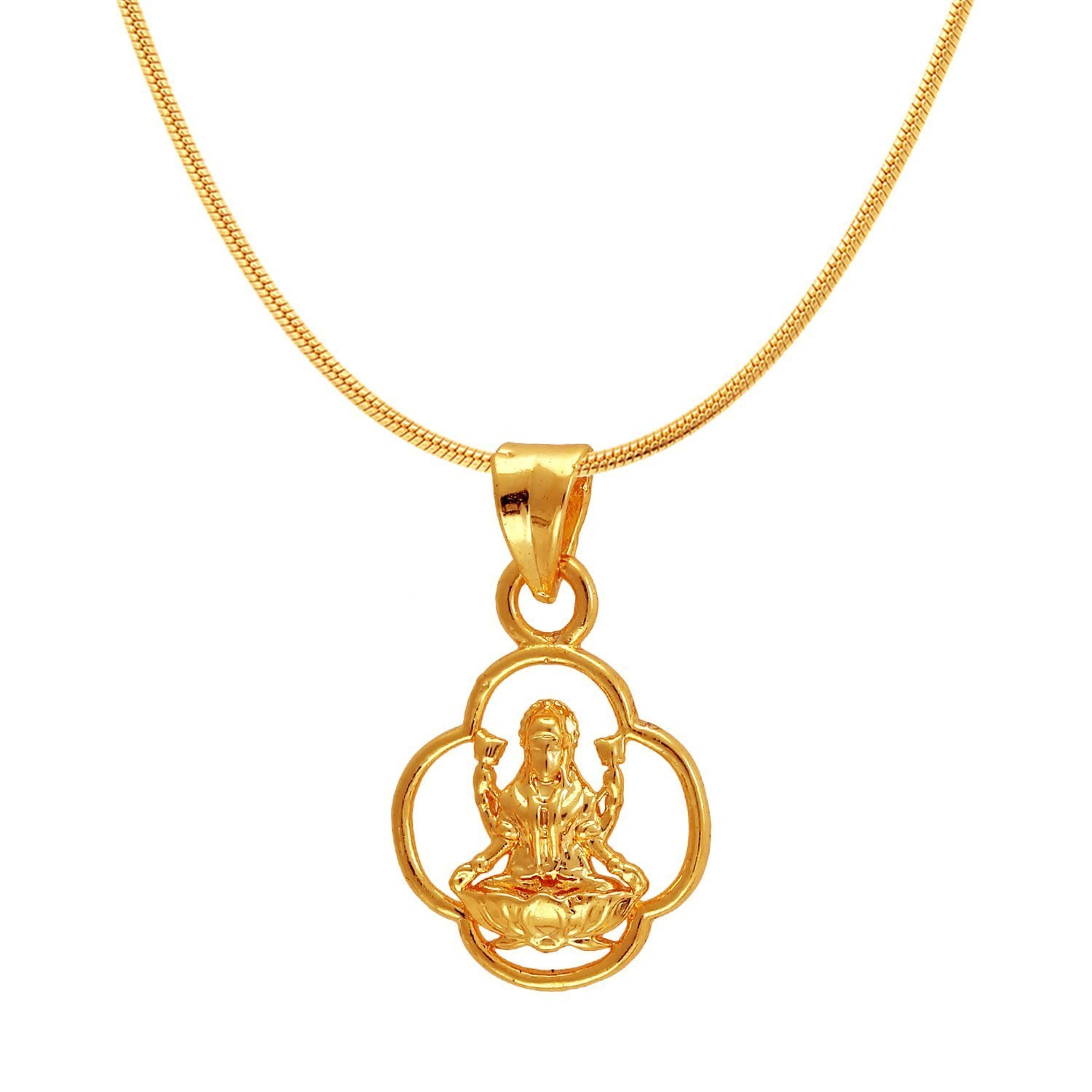 Mahi Exa Collection Laxmi Gold Plated Religious God Pendant with Chain for Men & Women PS6012001G (B01FAFHK0C) Amazon Price History, Amazon Price Tracker