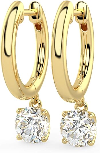 Lab-Created Diamond Stud Earrings Front View