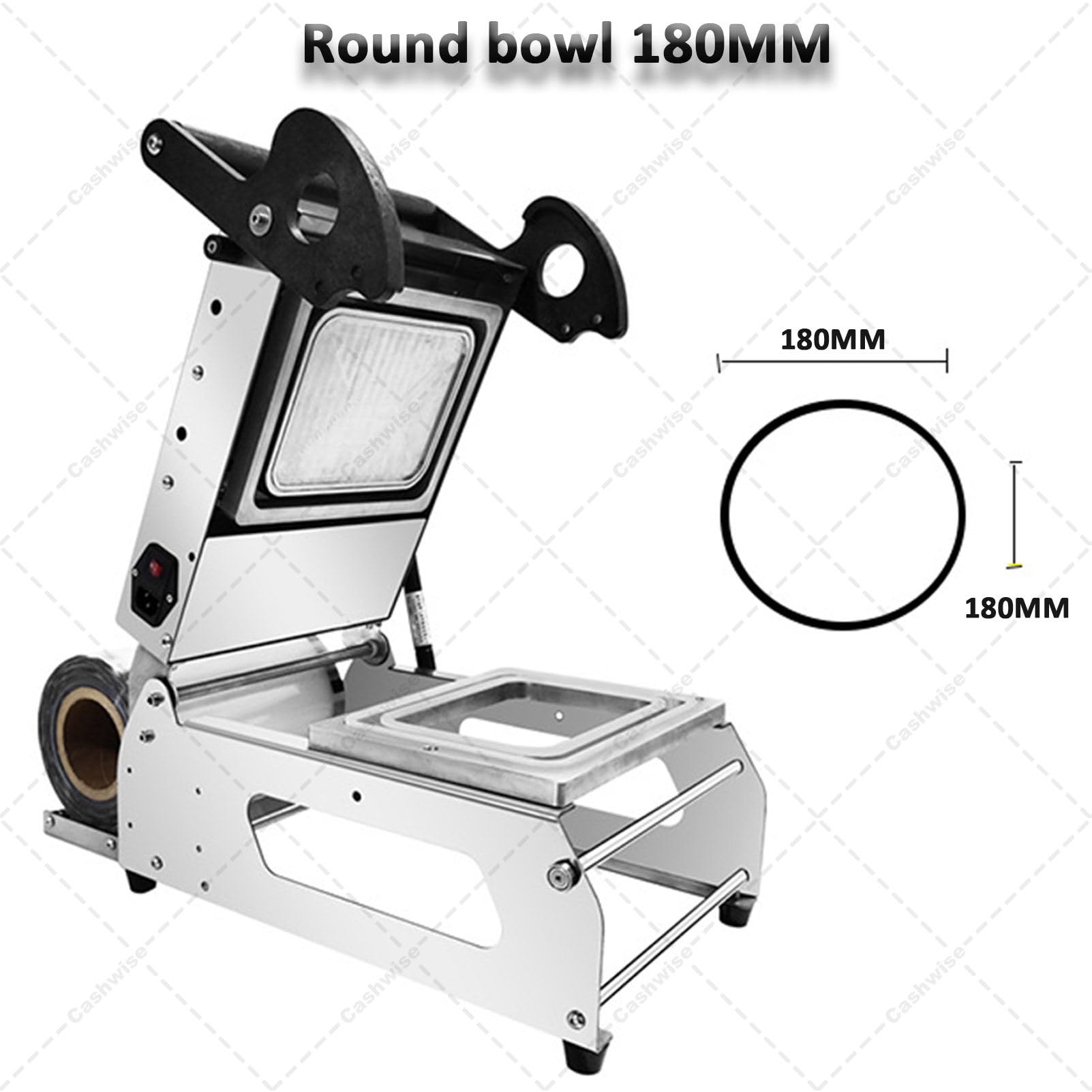 Sellador manual de bandejas de alimentos, máquina de envasado a presión manual comercial para cajas para llevar y alimentos cocinados, alta eficiencia para un embalaje rápido