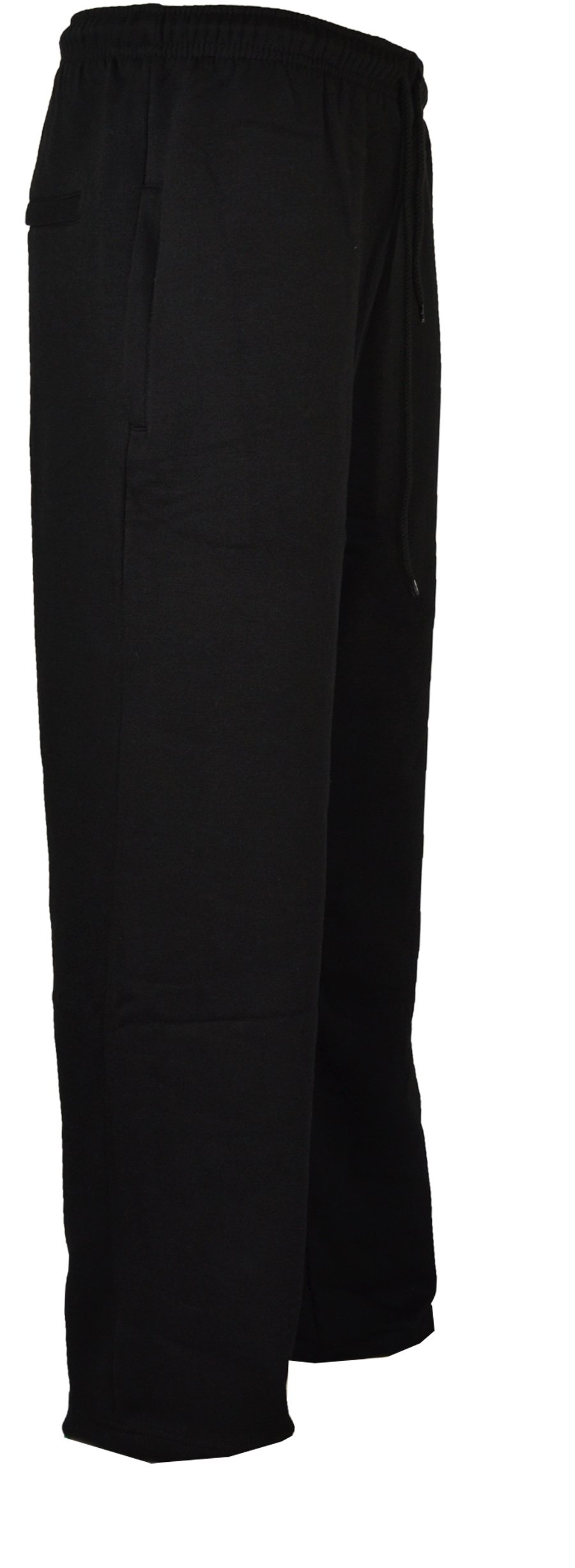 Clothing Unit Men's Black Jogging Fleece Bottoms Joggers Casual Trousers Open Hem 27 29 31 Inside Leg (3Xl Regular, )
