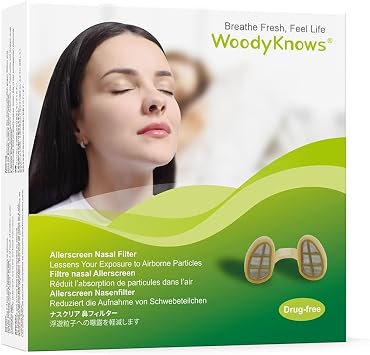 Allerscreen Nasal Filters - Seasonal and Dust Allergies Aid, Ultra-Thin Mesh for Breathability Combo Pack S/M/L/XL