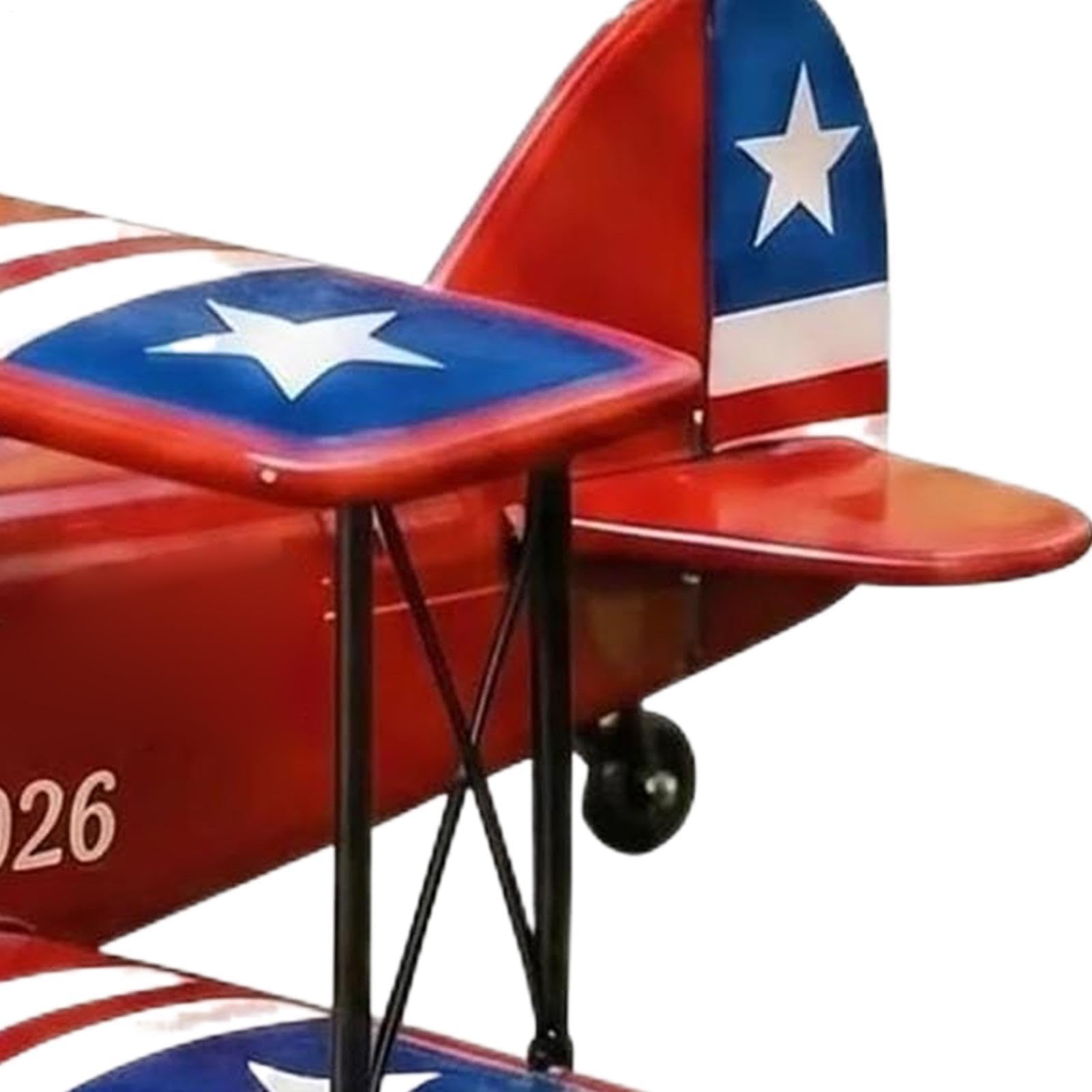 Airplane Yard Wind Spinner - 4th of July Biplane Pinwheel Garden Windmill | Patriotic Outdoor Lawn Decoration Rotating USA for Garden, Patio, Porch, Landscape Decor