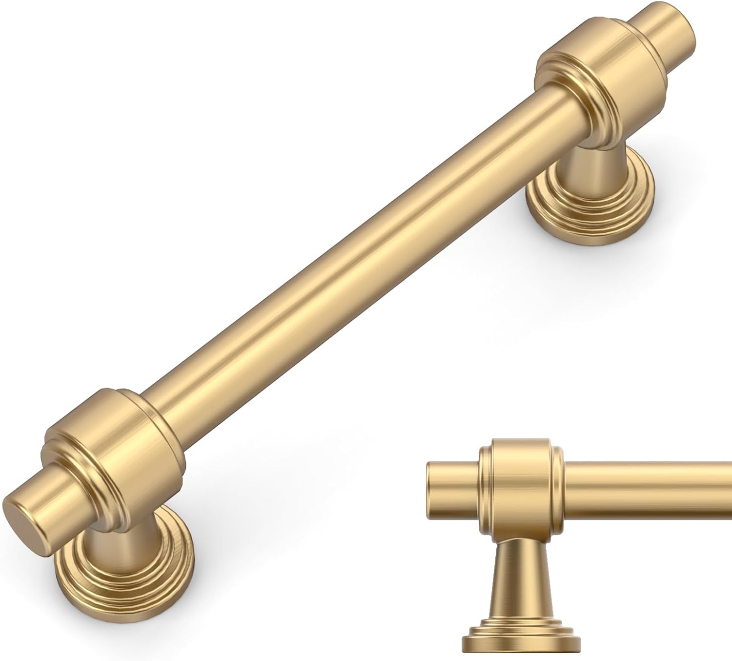 Amerdeco 10 Pack Champagne Bronze Cabinet Pulls 3.75 Inch(96mm) Hole Center Drawer Pulls Cabinet Hardware Kitchen Cabinet Handles for Bathroom Dresser Pulls ZH0069 3.75"/96MM Hole Center 10 Pack Champagne Bronze