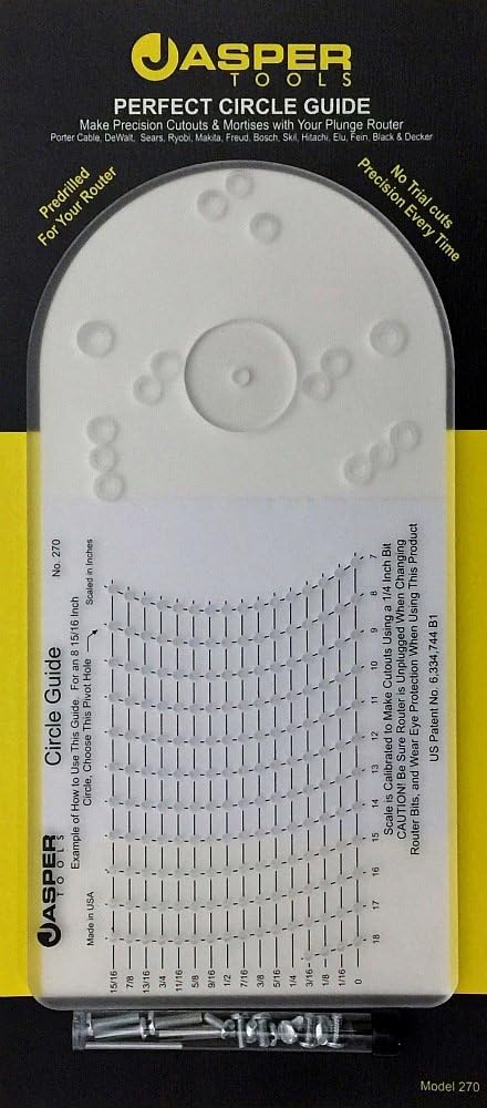 Jasper Model 270-PRO Polycarbonate Plunge Router Circle Cutting Guide