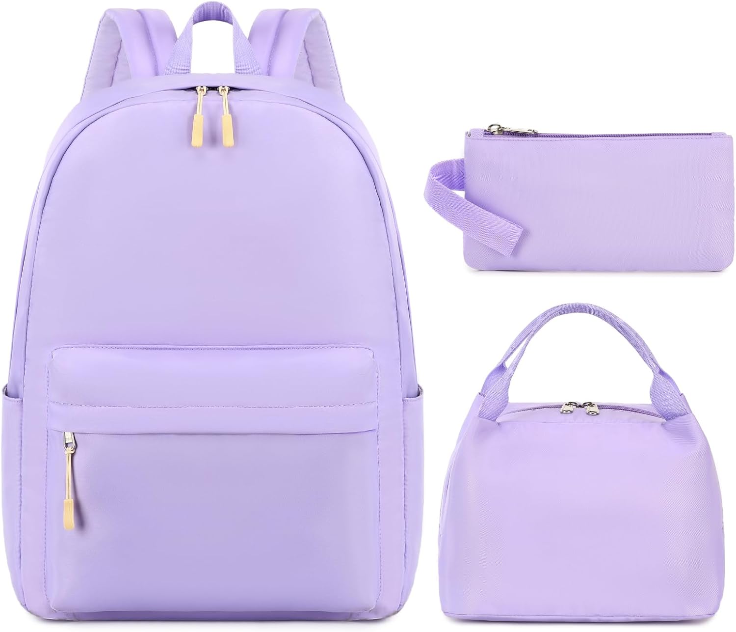 Kids Backpack for Girls School Backpacks College Bookbag Water Resistant Laptop Backpack with Lunch Bag and Pencil Bag, Purple - Image 8