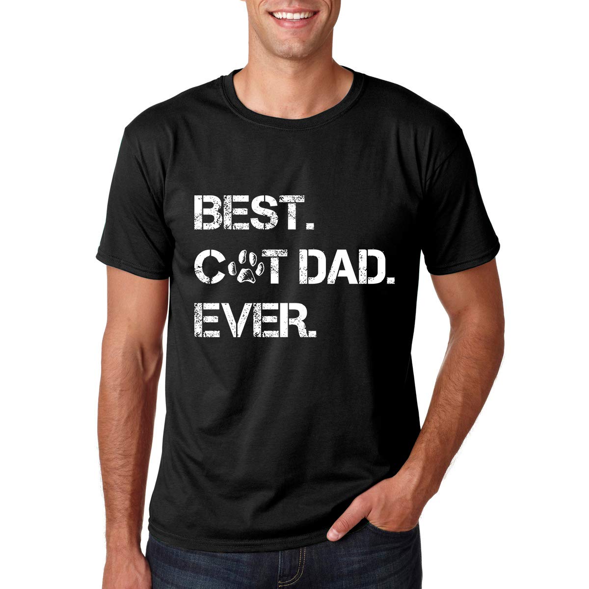 AW FashionsBest Cat Dad Ever - Awesome Kitty Papa. Great Gift for Animal and Cat Lovers - Men's Tshirt
