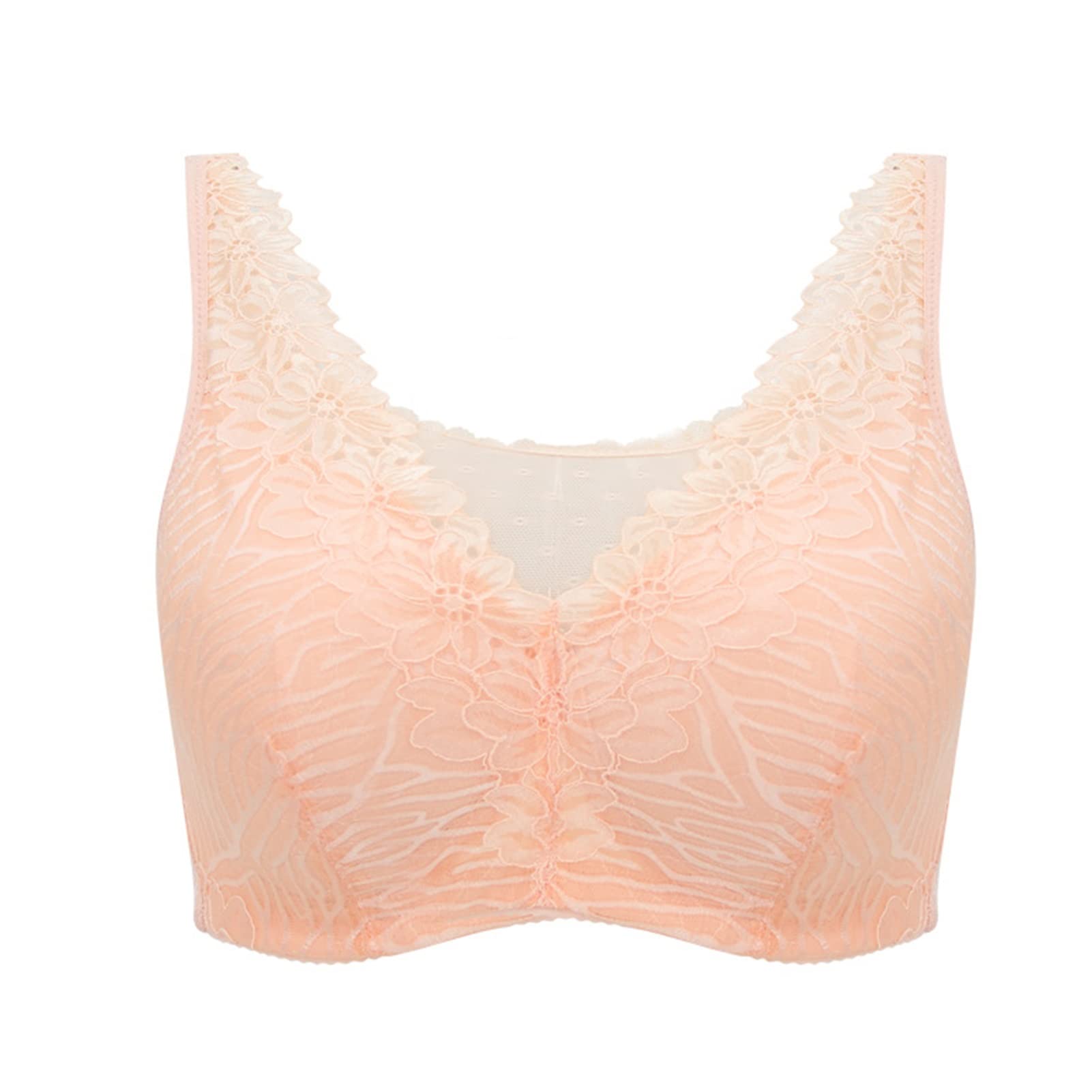 Middelbare Leeftijd En Oudere Vrouwen Volledige Cup Bralette Katoenen Dagelijkse Bh's Met Zakken, Mastectomie Geschenken Voor Vrouwen (Color : Pink, Size : 90/40B