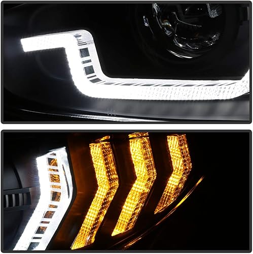 Miniatura 6 de ACANII - Para actualización de modelo halógeno Honda Civic 2016-2021 negro secuencial giro dual LED proyector faros delanteros