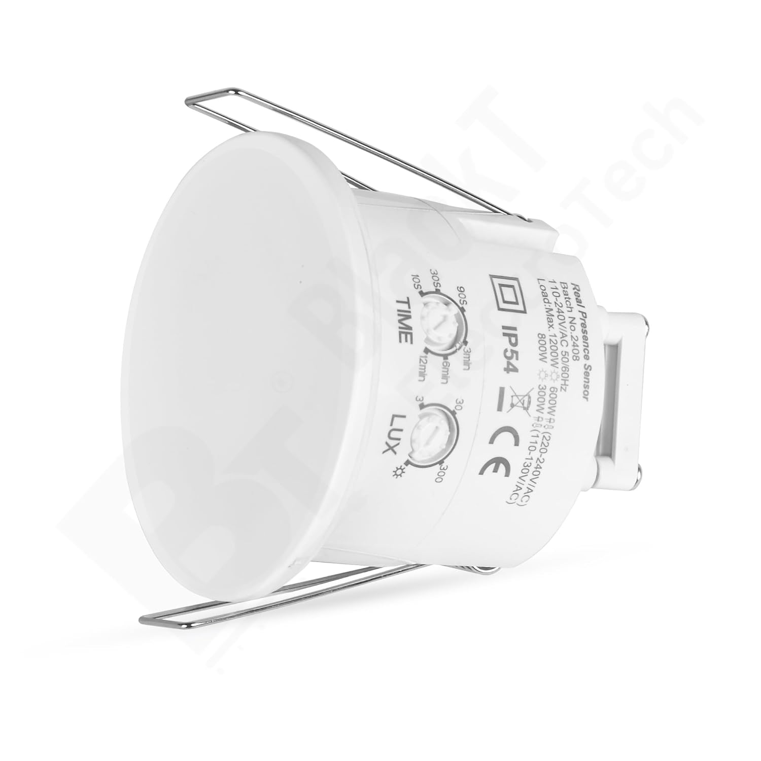 Blackt Electrotech (BT34P): Microwave Real Presence Sensor – High Frequency Motion Sensor with Breath Detection, 360° Detection Range Energy Saving Light Control for Home and Office (Concealed)