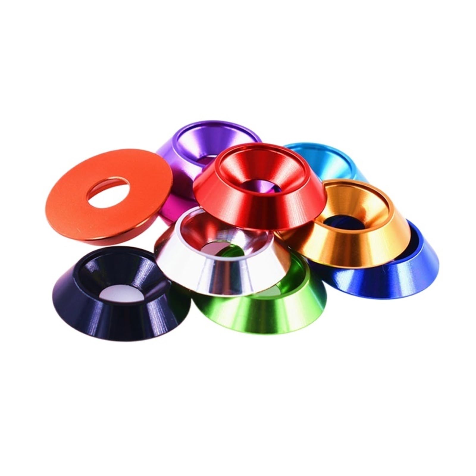 Arandelas de cabeza avellanada, 1 pieza M8 M10 M12 aluminio colorido avellanado paraguas cóncavo cónico ranura decorativa arandela junta(Treasure Blue 1pcs,M8)
