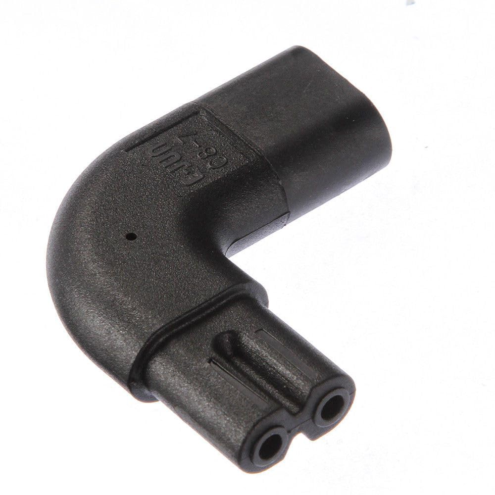 IEC320 C7 na C8 prostokątny adapter AC, IEC 320 C7-C8, pionowy lewy kąt 90 stopni, 8 wtyczek na gniazdo, konwerter prądu zmiennego, 1 sztuka