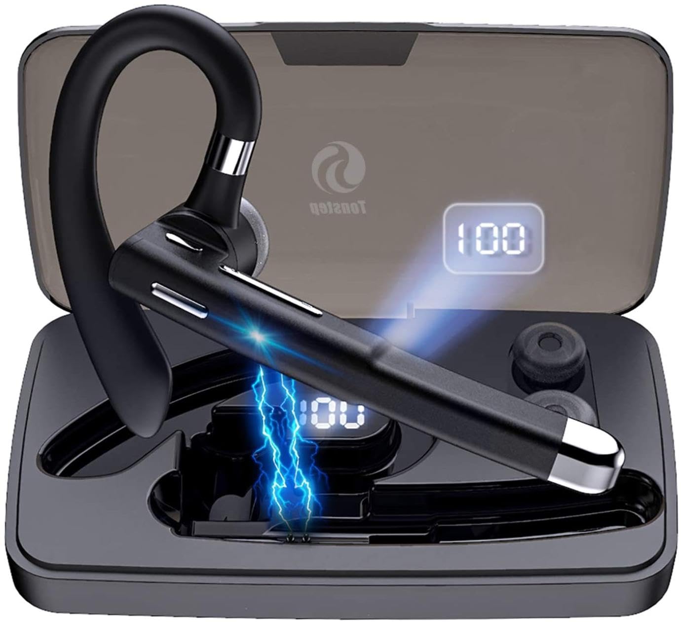 Wireless Earphone Ear-Hook Headphone Boom Mic Compatible with Motorola Razr (2024,2023,2020,2019), Handsfree Single Headset Over The Ear Earbud