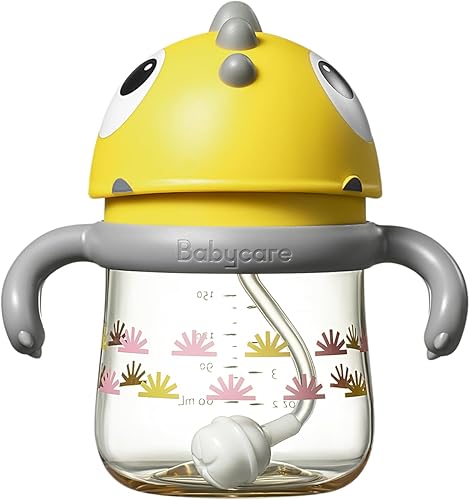 bc babycare Vasos para beber para bebés de más de 6 meses sin derrames para niños pequeños taza con peso de transición con pajilla con asa 5 onzas